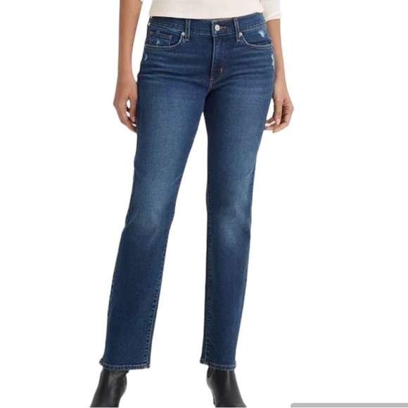 Levi’s slim fit Women’s Straight Slim Dark  Wash Jeans | Size 26 - Picture 1 of 10